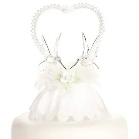 White Rose Hummingbird Cake Topper