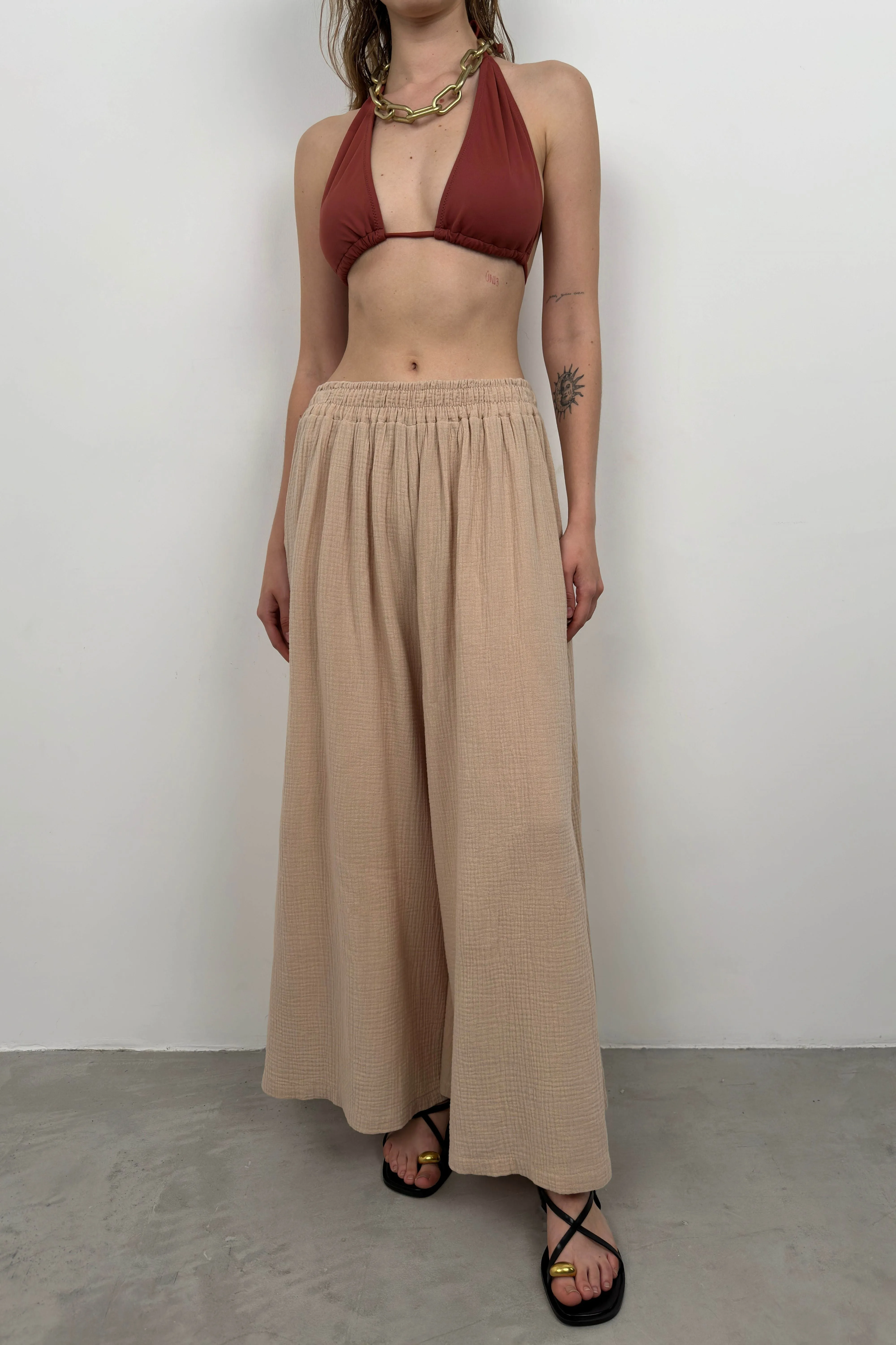 Wide Leg Linen Trousers