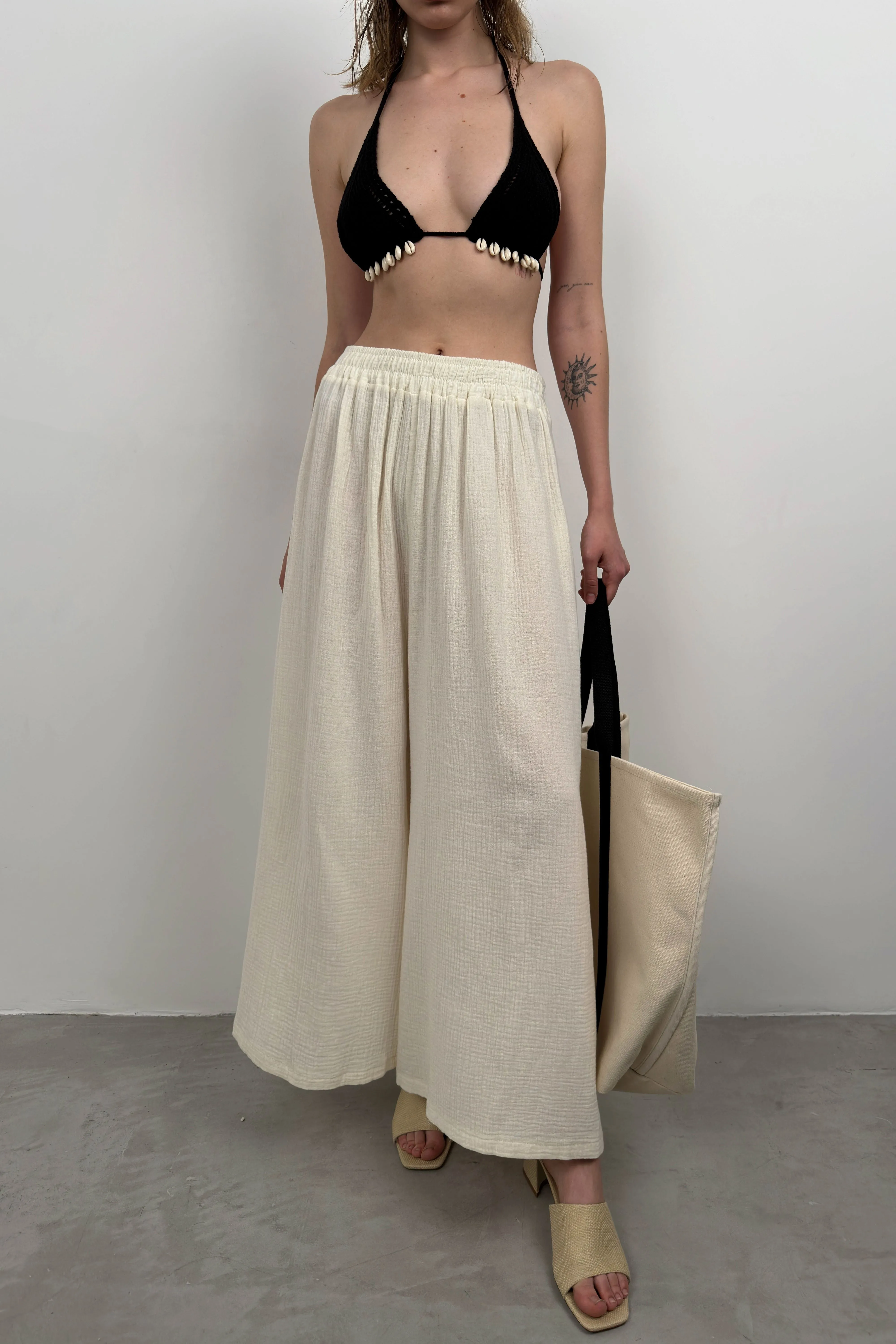 Wide Leg Linen Trousers