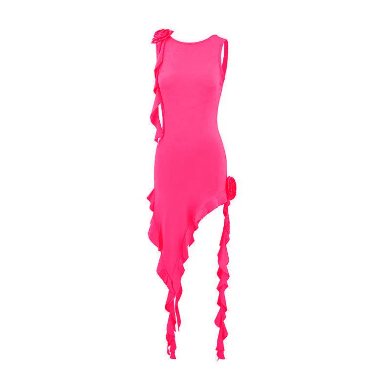 Wjczt dress to impress Style Ins Popular Y2k Tassel Split Ruched Bodycon Dress