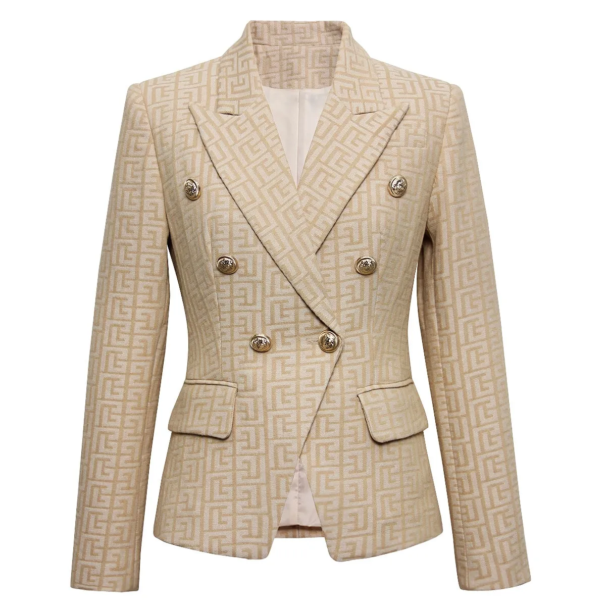 Women Double-breasted cotton blazer