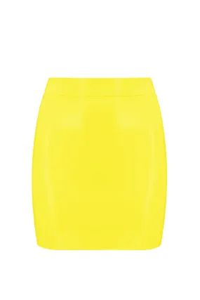 Yellow Latex Mini Skirt